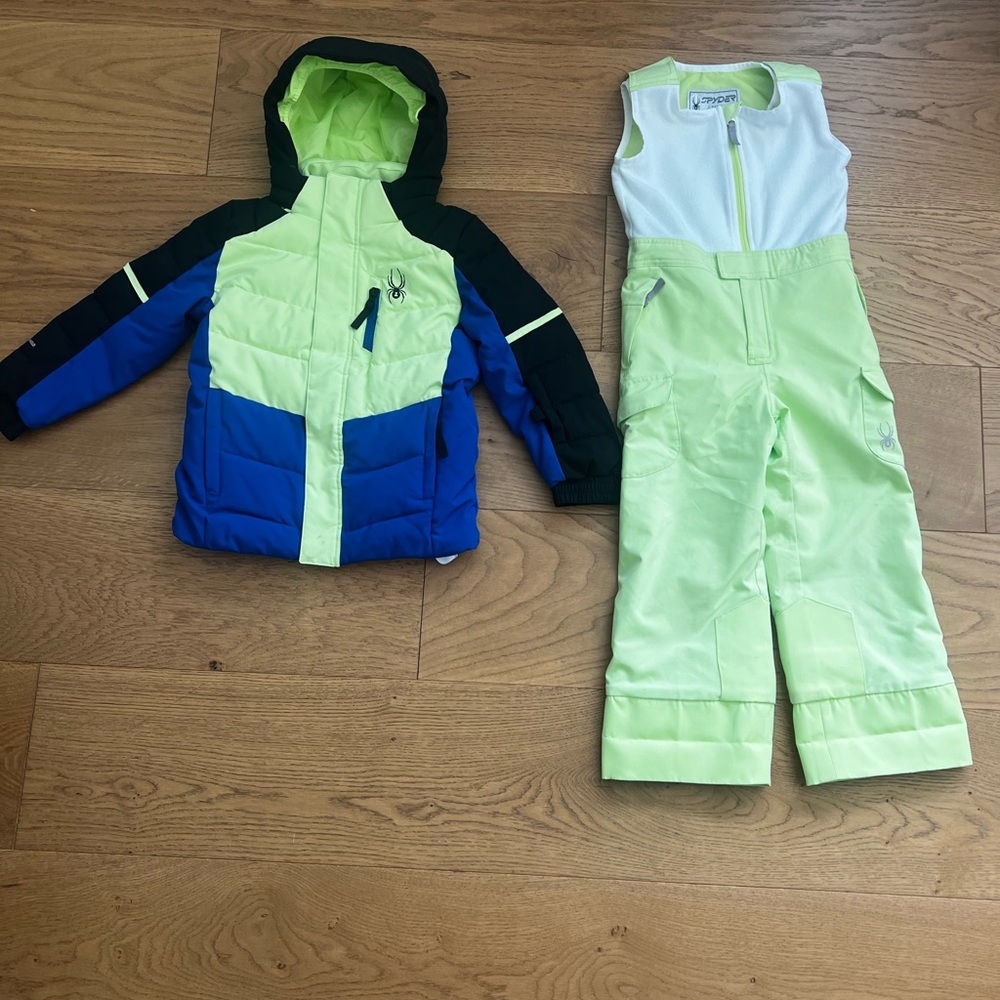 Spyder Blue and Green Kids' Winter Set Sz 5